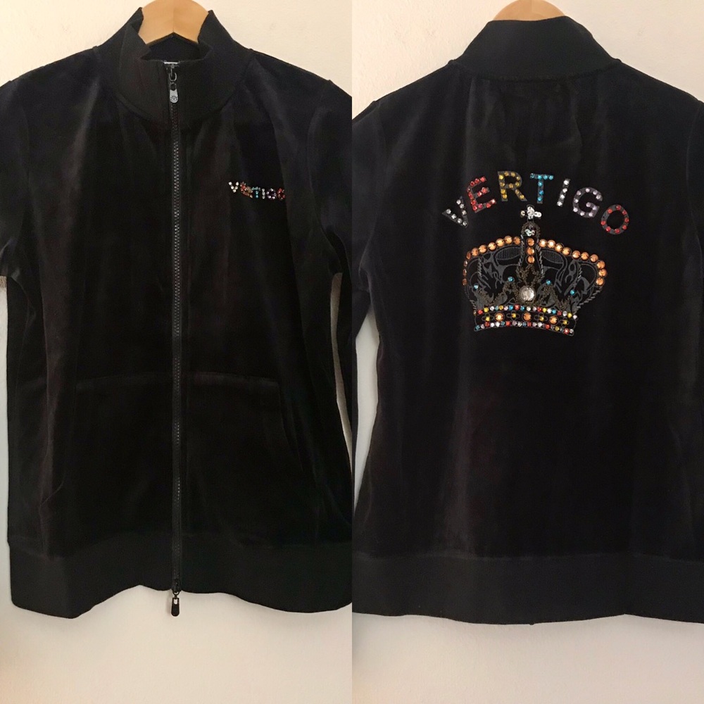 New Vertigo Rhinestone Velour Sweater